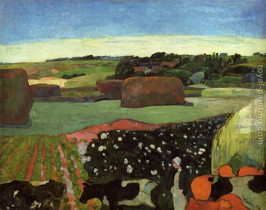 Paul Gauguin : Haystacks in Britanny
